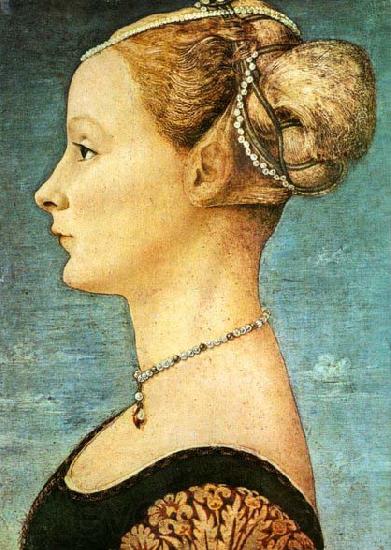 Antonio Pollaiuolo Portrait of a Girl - Panel Museo Poldi Pezzoli Spain oil painting art